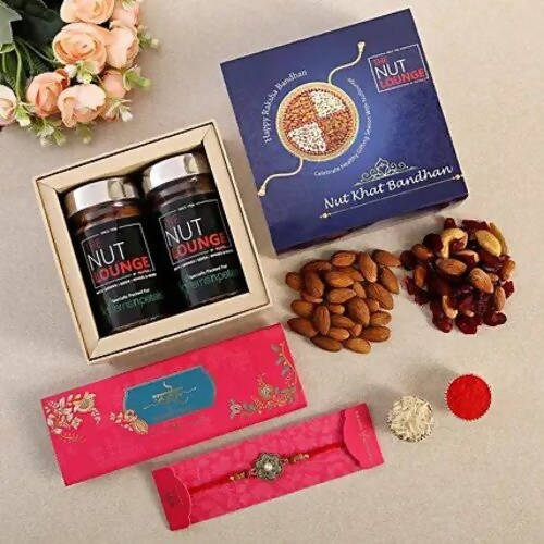 Meenakari Rakhi & Assorted Dry Fruits Jars