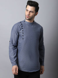 Thumbnail for Even Apparels Grey Pure Cotton Kurta With Side Placket - Distacart