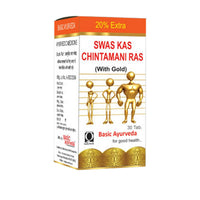 Thumbnail for Basic Ayurveda Swas Kas Chintamani Ras (With Gold) Tablets