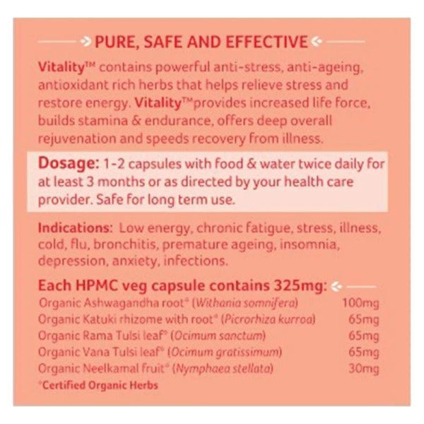 Organic India Vitality Capsules - Distacart