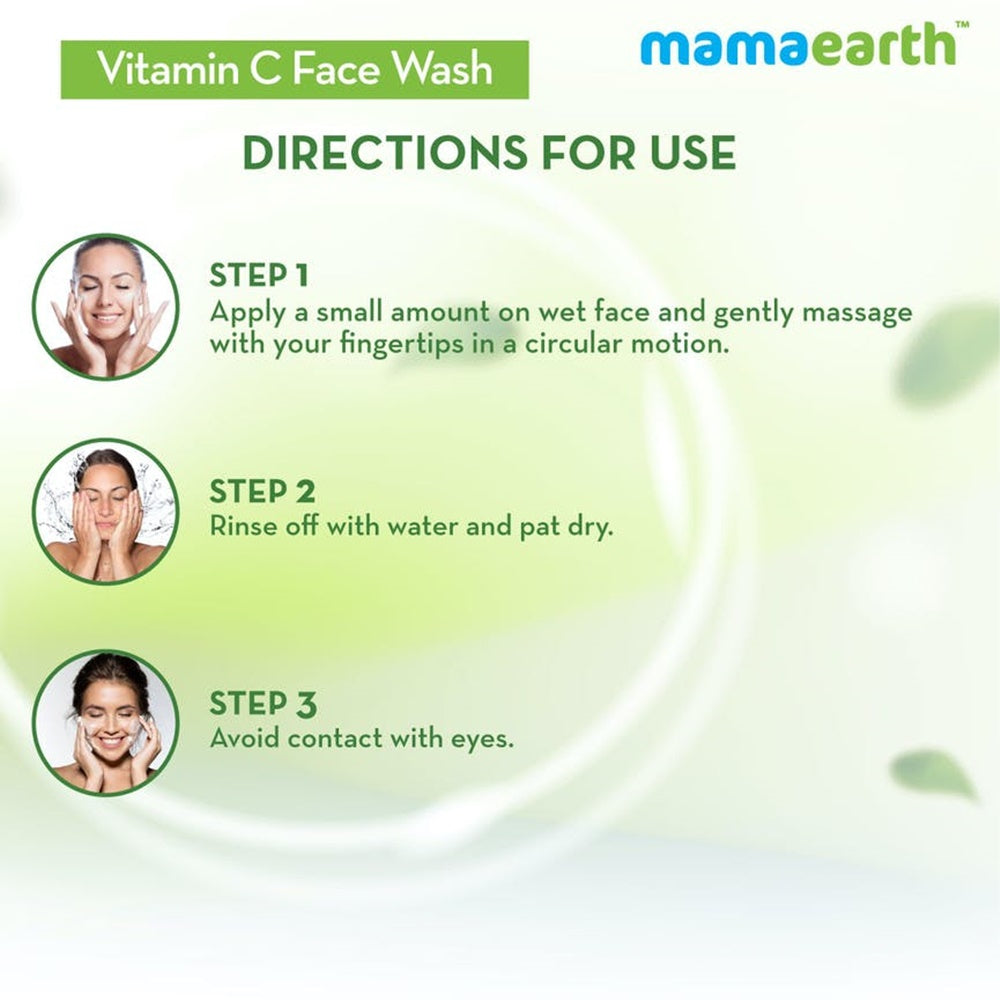 Mamaearth Vitamin C - Face Wash & Face Toner & Sleeping Mask Directions for use