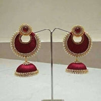 Thumbnail for Pink Color with Jhumki Beads Earrings - Distacart