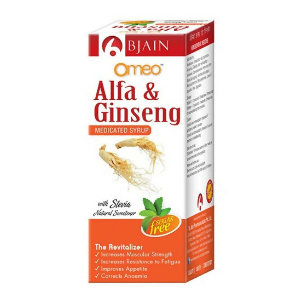 Bjain Homeopathy Omeo Alfa & Ginseng Syrup Sugar Free - Distacart