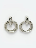 Thumbnail for NVR Women's Western Silver Plated Circular Metal Hoop Earrings - Distacart
