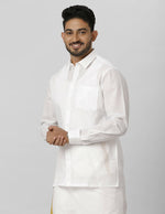 Thumbnail for Ramraj Cotton Mens Full Sleeve Formal Poly Cotton White Shirt - Distacart