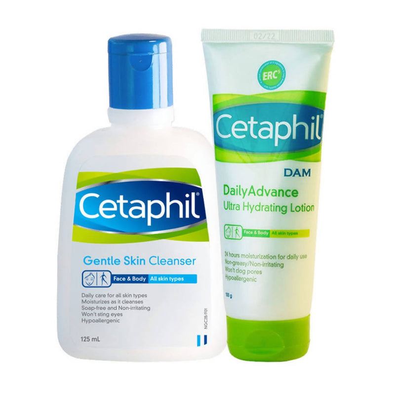 Cetaphil Cleansing &amp; Hydrating Combo For Normal To Dry Skin Combo