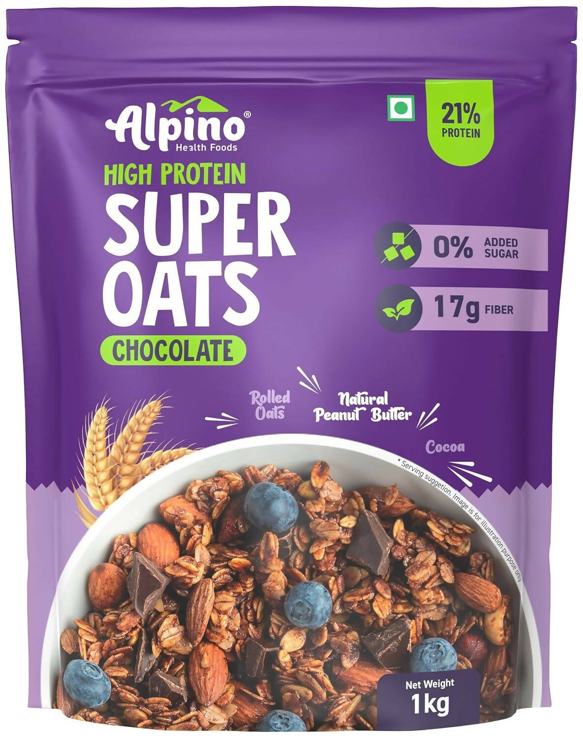 Alpino High Protein Super Rolled Oats Chocolate - Distacart