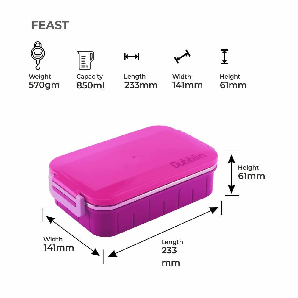 Dubblin Feast Stainless Steel Lunch Box - Distacart