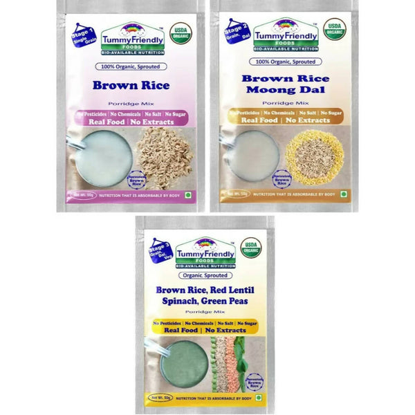 TummyFriendly Foods Certified Brown Rice Porridge Mixes - Stage1, Stage2, Stage3 - Distacart