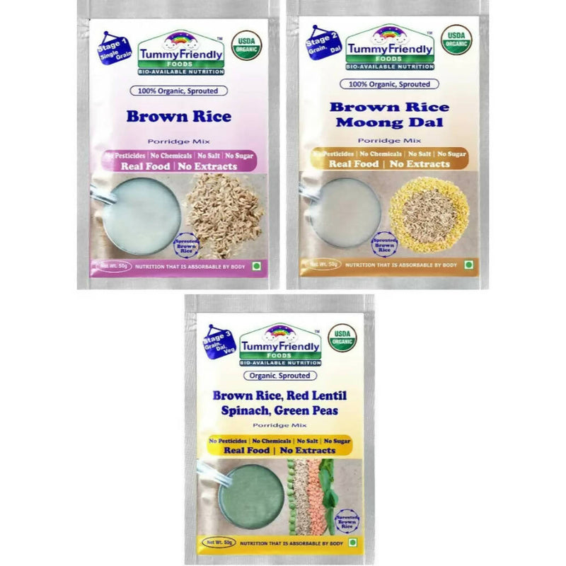 TummyFriendly Foods Certified Brown Rice Porridge Mixes - Stage1, Stage2, Stage3 - Distacart