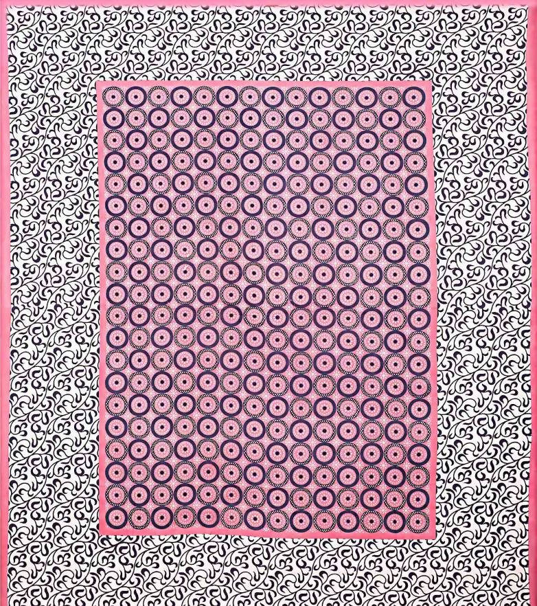 Vamika Printed Cotton Pink & Black Bedsheet With Pillow Covers Online
