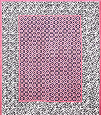 Thumbnail for Vamika Printed Cotton Pink & Black Bedsheet With Pillow Covers Online