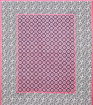 Vamika Printed Cotton Pink & Black Bedsheet With Pillow Covers Online