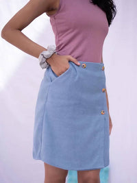 Thumbnail for Diva Globe Blue Over Lap Skirt - Distacart