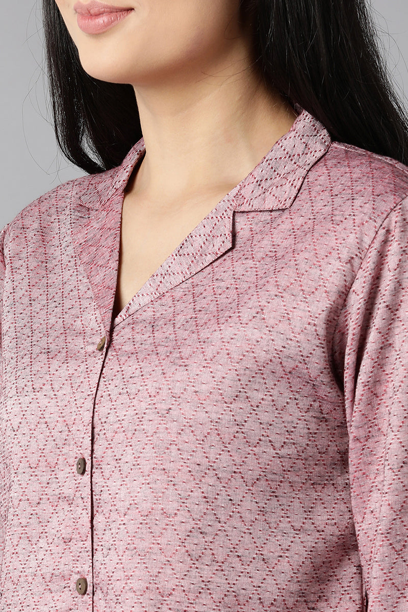 Women's Mauve Pure Cotton Checks Print Night Suit - Rasiya - Distacart