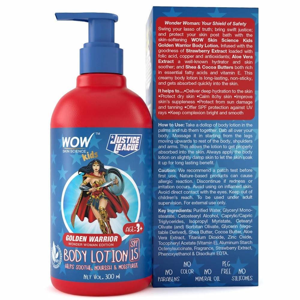 Wow Skin Science Kids Body Lotion - Golden Warrior Wonder Woman Edition - Distacart