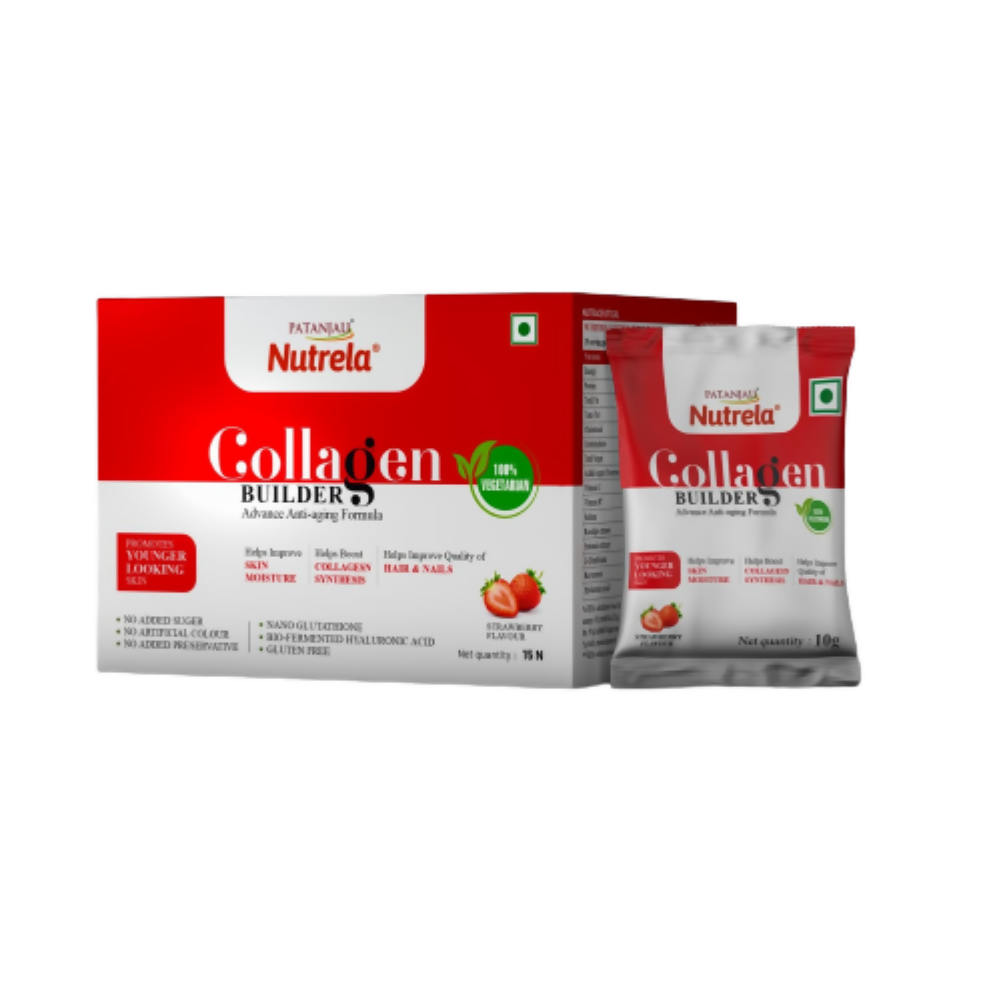 Patanjali Nutrela Collagen Builder Powder - Strawberry Flavour - Distacart