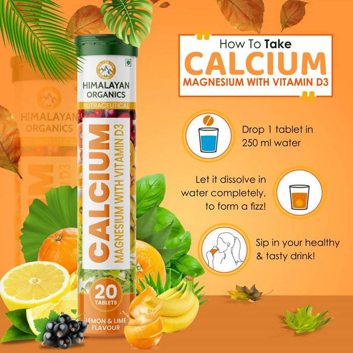 Calcium, Magnesium With Vitamin D3 Lemon & Lime Flavour: 20 Tablets