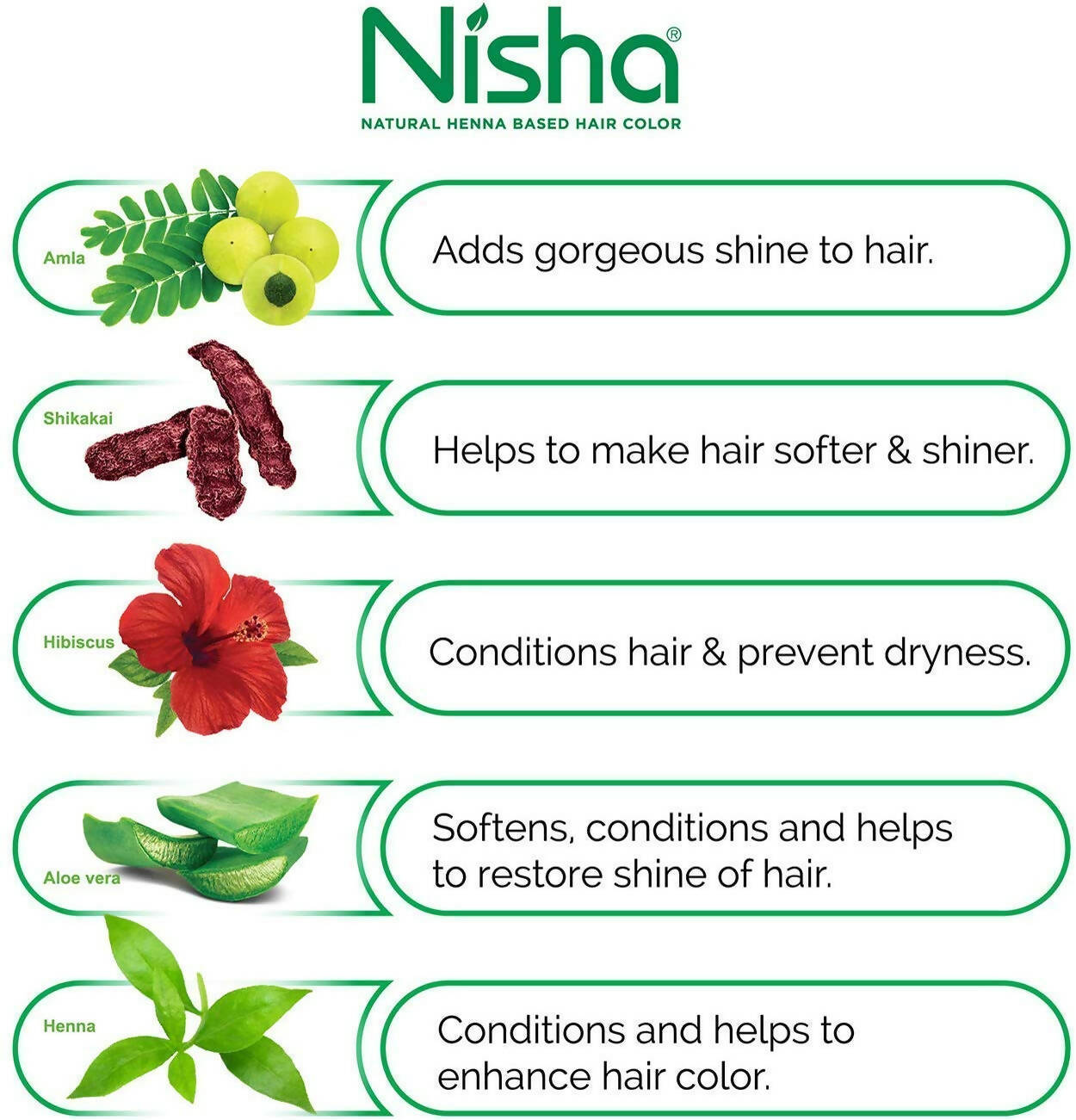 Nisha Natural Henna Based Hair Color Burgundy Red - Distacart