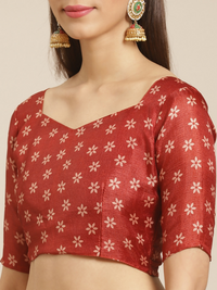 Thumbnail for Saree Mall Beige & Red Printed Saree - Distacart