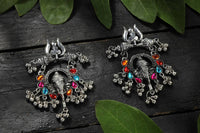 Thumbnail for Mominos Fashion Johar Kamal Traditional Multi Kundan Ganesha Earrings - Distacart