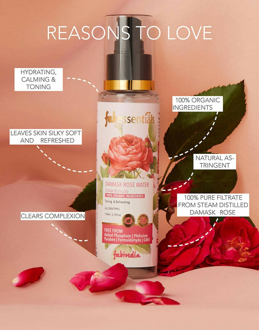 Fabessentials Damask Rose Water - Distacart