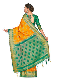 Thumbnail for Mimosa Women's Gold Kanchipuram Silk Saree - Distacart