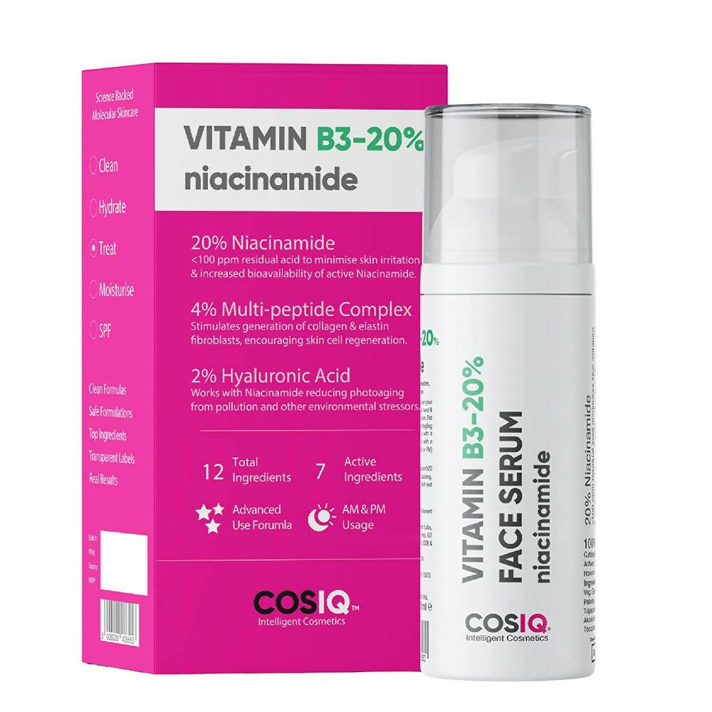Cos-IQ Niacinamide Vitamin B3-20% Face Serum for Ultra Sensitive Skin - Distacart