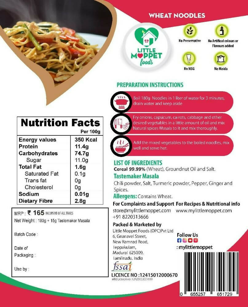 Little Moppet Foods Wheat Noodles - Distacart