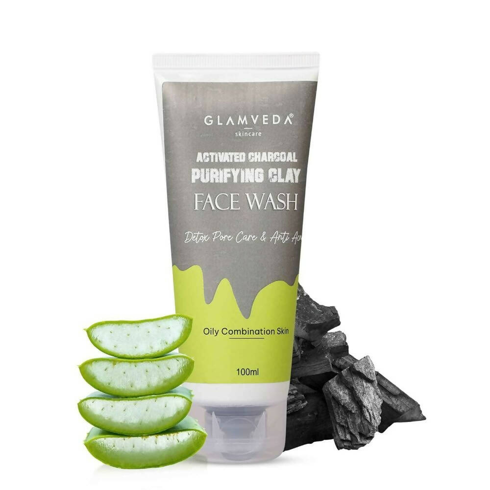 Glamveda Men Activated Charcoal Clay Detox & Anti Acne Face Wash - Distacart