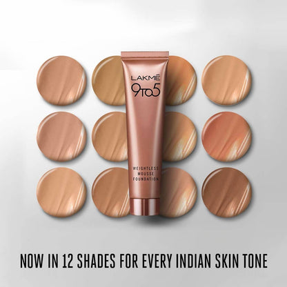 Lakme 9To5 Weightless Mousse Foundation - Beige Caramel - Distacart