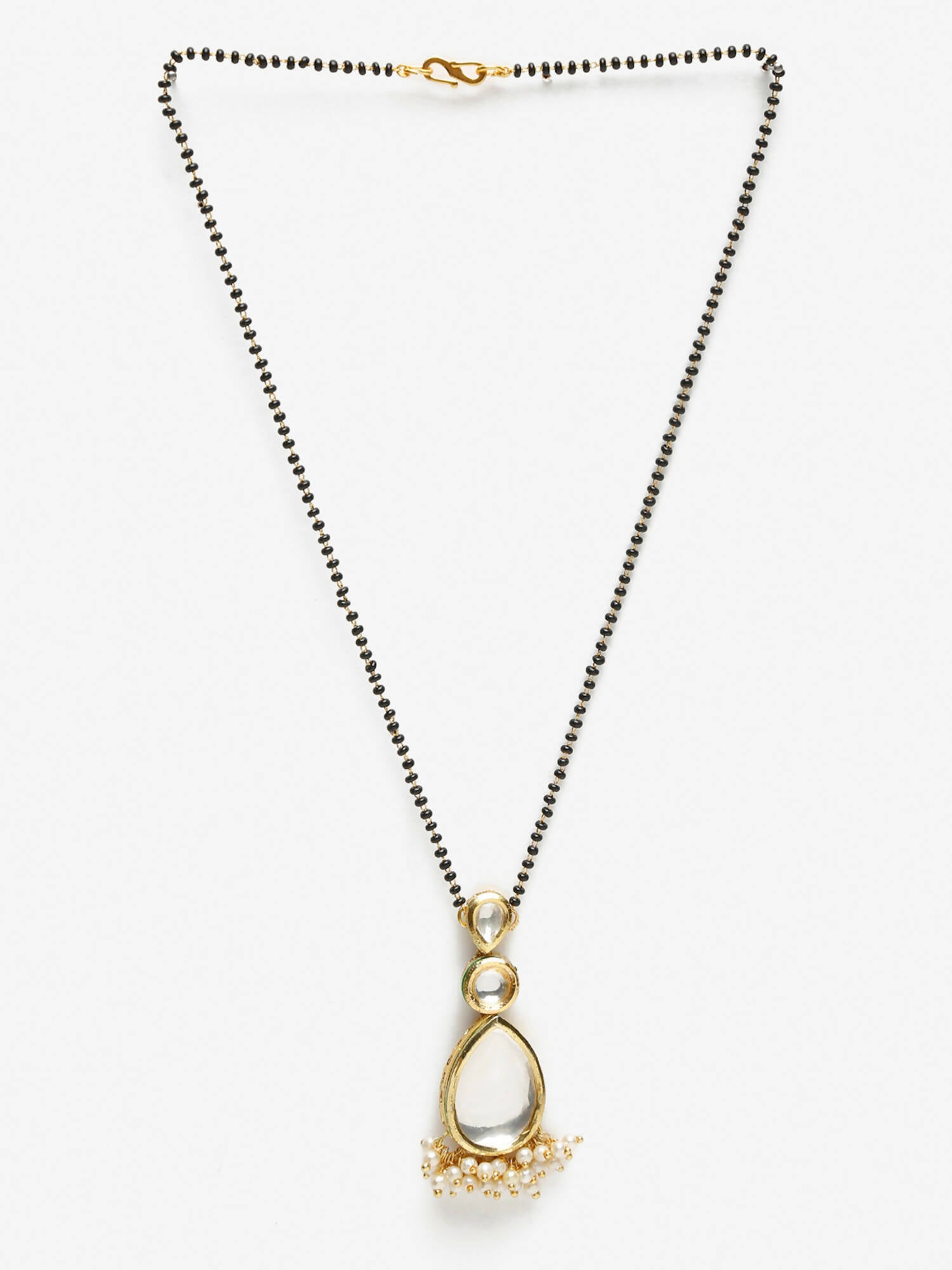 Black Gold-Plated Kundan Mangalsutra - Ruby Raang - Distacart