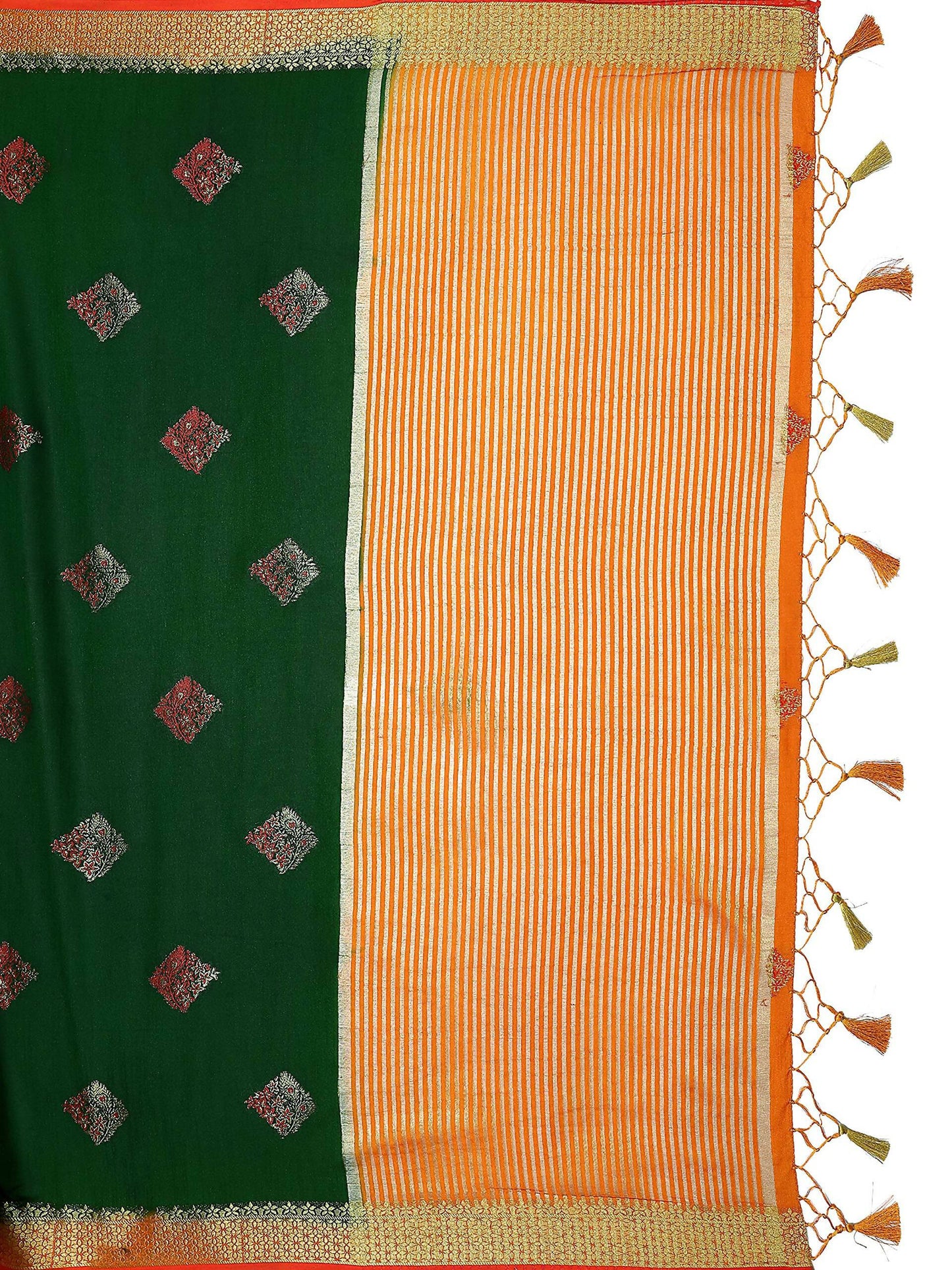 Mimosa Women's Kanchipuram Art Silk Green Saree - Distacart