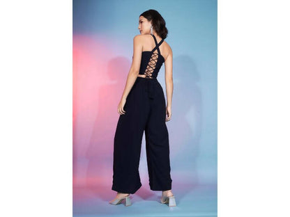 Navy Georgette Sequence With Thread Designer Co-Ord Set - Flory - Distacart