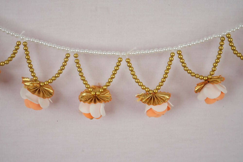 Kundan HandiKrafts Gold Orange Rose Thoranna - Distacart