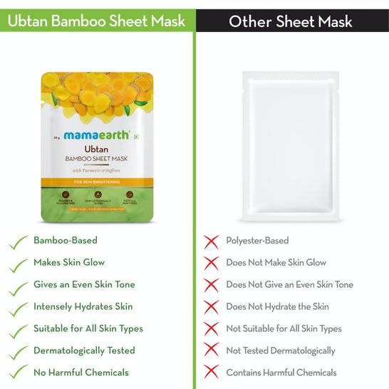 Mamaearth Ubtan Bamboo Sheet Mask with Turmeric & Saffron