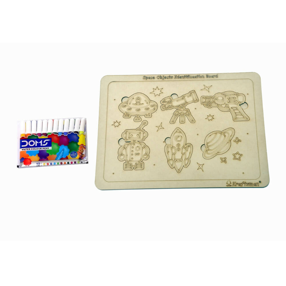 Kraftsman Space Objects Identification Puzzle Board With Color Kit Included - Distacart