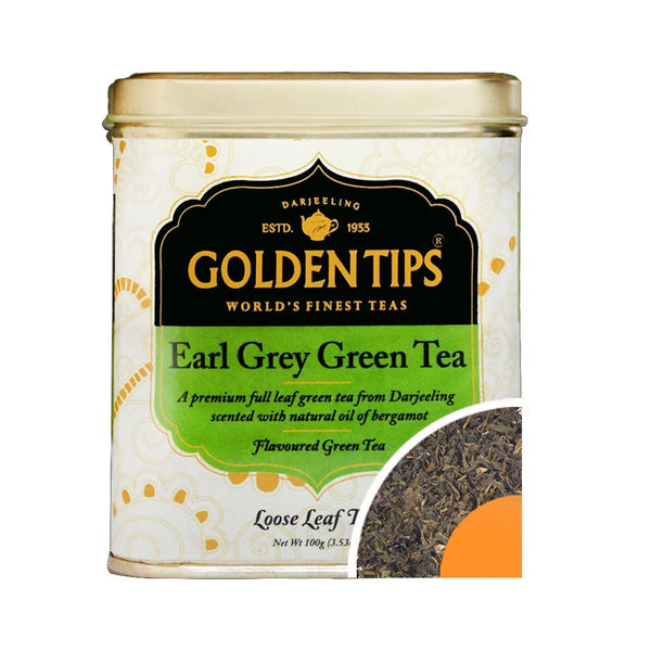 Golden Tips Earl Grey Green Tea - Tin Can - Distacart