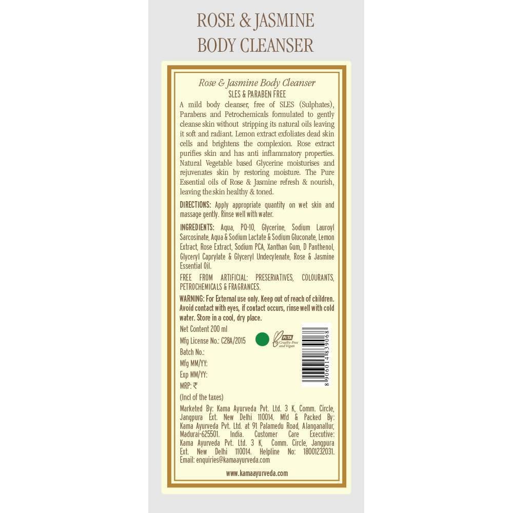 Kama Ayurveda Rose & Jasmine Body Cleanser Ingredients