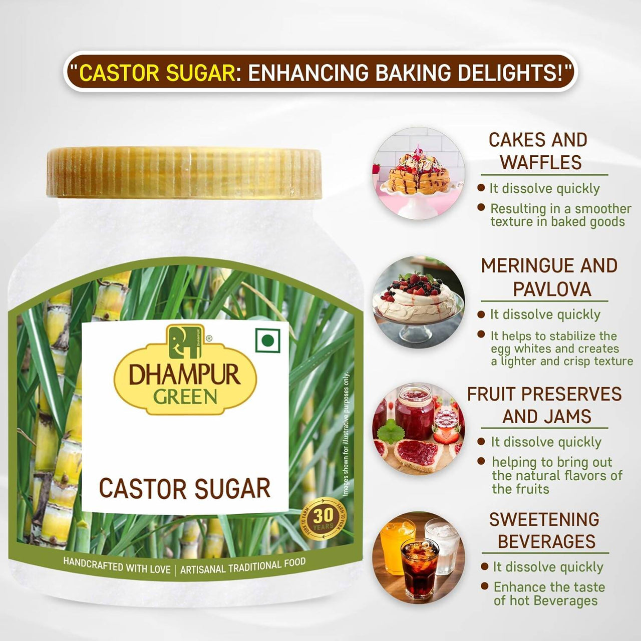 Dhampur Green Castor Sugar - Distacart
