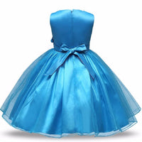 Thumbnail for Asmaani Baby Girl's Blue Color Satin A-Line Maxi Full Length Dress (AS-DRESS_22038) - Distacart