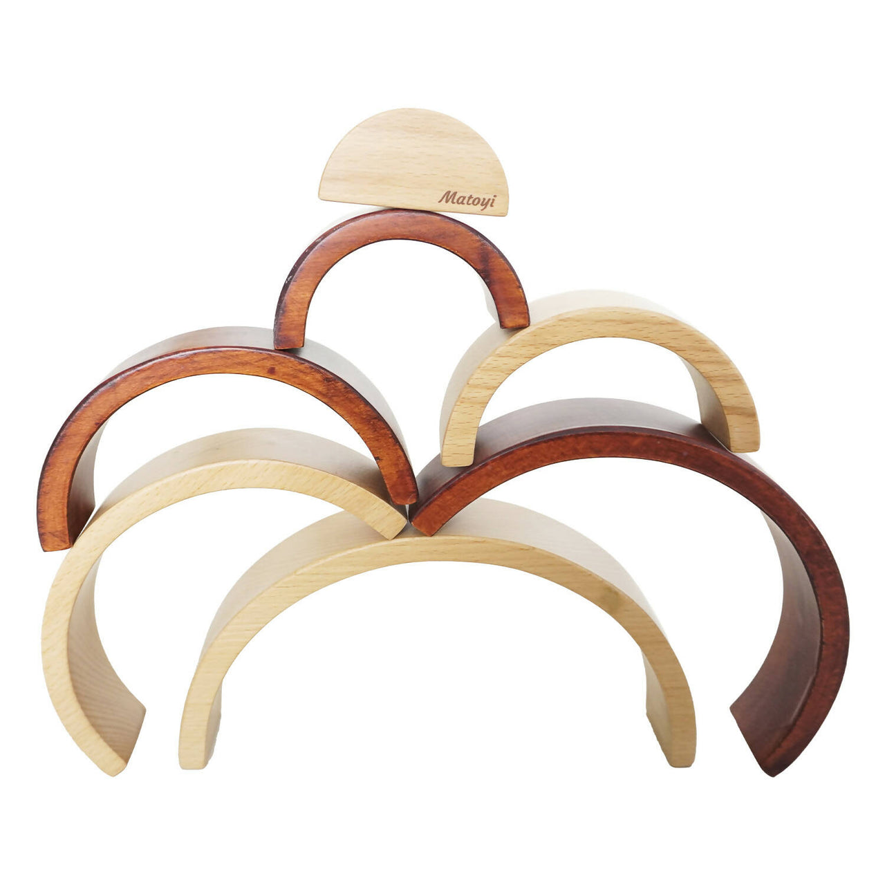 Matoyi Wooden Arch Shaped Stacker Multicolor - 7 Piece - Distacart