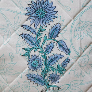 The Decor Nook Blue Dahlia Print Cushion Cover set of 5