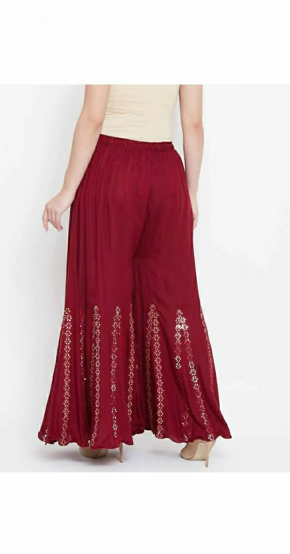 Mominos Fashion Maroon Mirror Palazzo