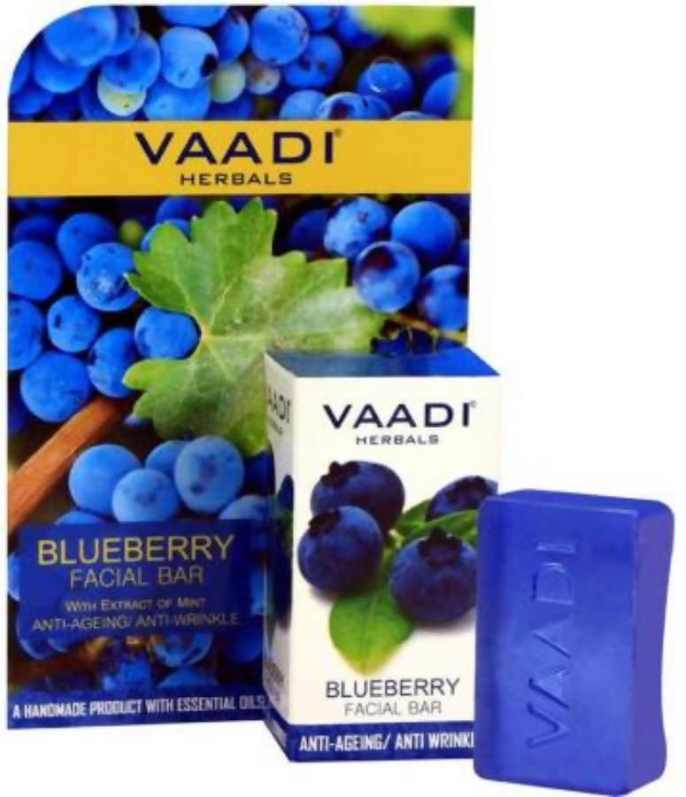Vaadi Herbals Blueberry Facial Bar With Extract Of Mint Anti-Ageing/Anti Wrinkle - Distacart