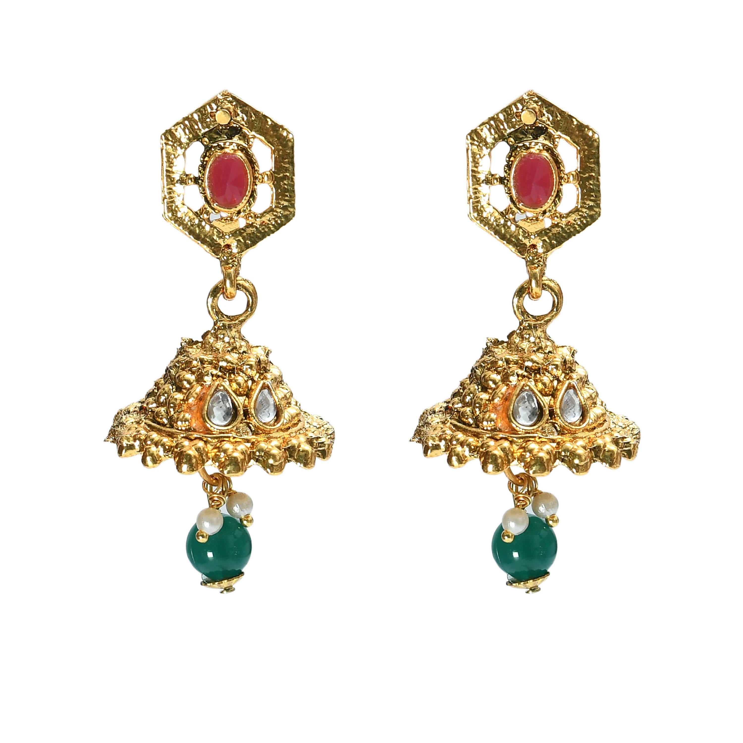 Mominos Fashion Johar Kamal Women Gold-Plated Brass Finish Meena & Pearls Work Choker - Distacart