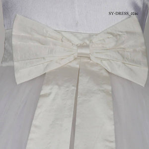 Asmaani Baby Girl Half White Color Satin Knee Length Frock (AS-DRESS_22026) - Distacart
