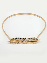 Thumbnail for NVR Women Circular Gold Plated Stretchable Metal Belt - Distacart