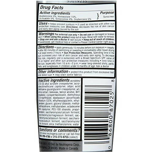 Neutrogena Sport Face Oil-Free Lotion Sunscreen SPF 70 - Distacart