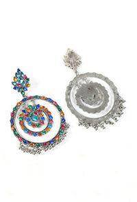 Thumbnail for Tehzeeb Creations Multi Colour Kundan Earrings